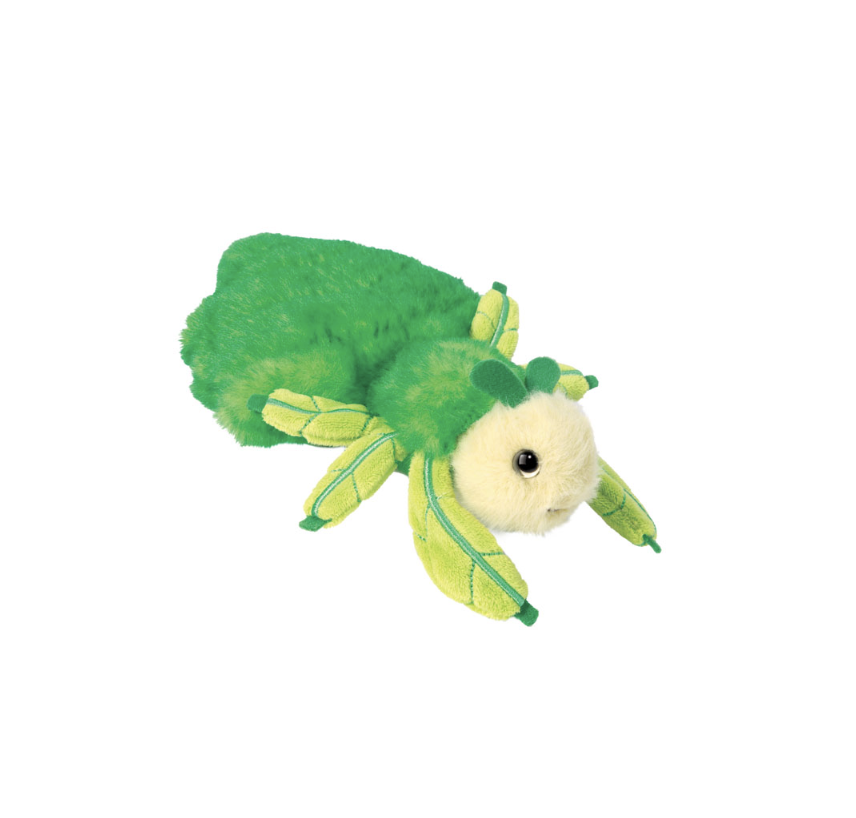 Green plush leaf bug