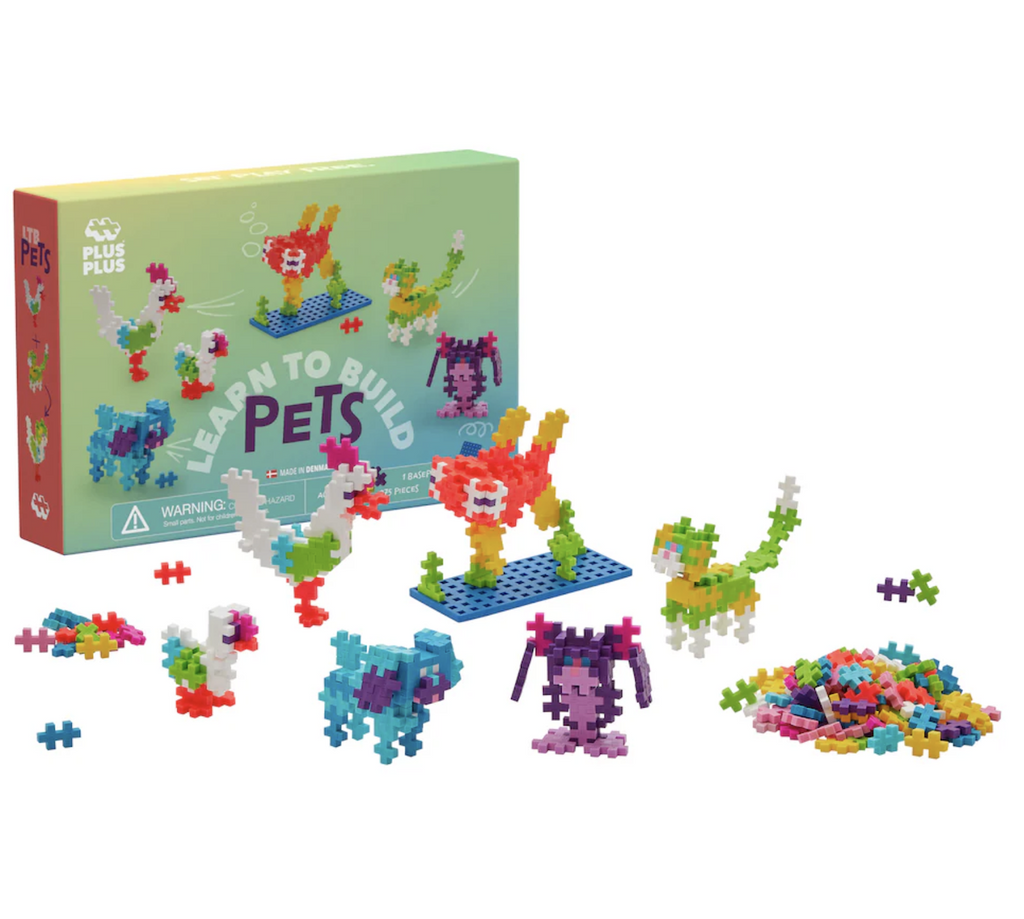 Box for Learn to Build Pets set with many different animals made with the set. 