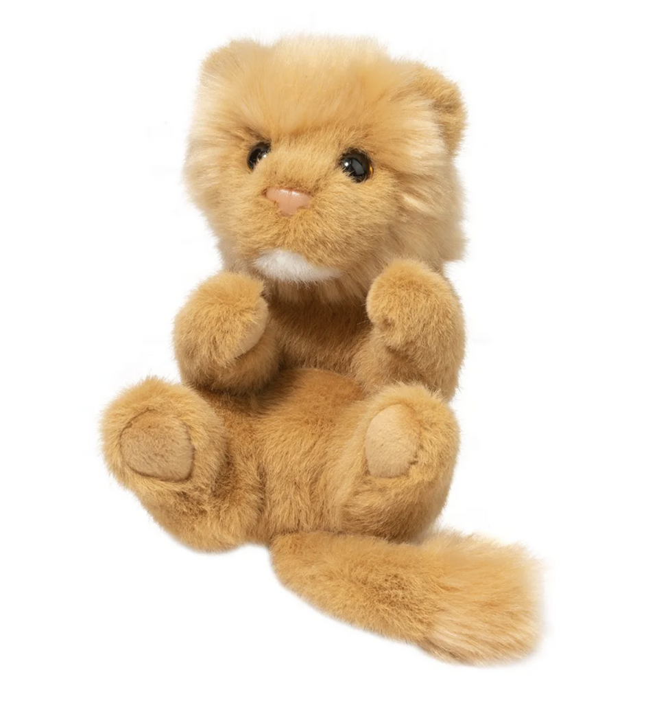 Golden yellow baby lion stuffed animal.