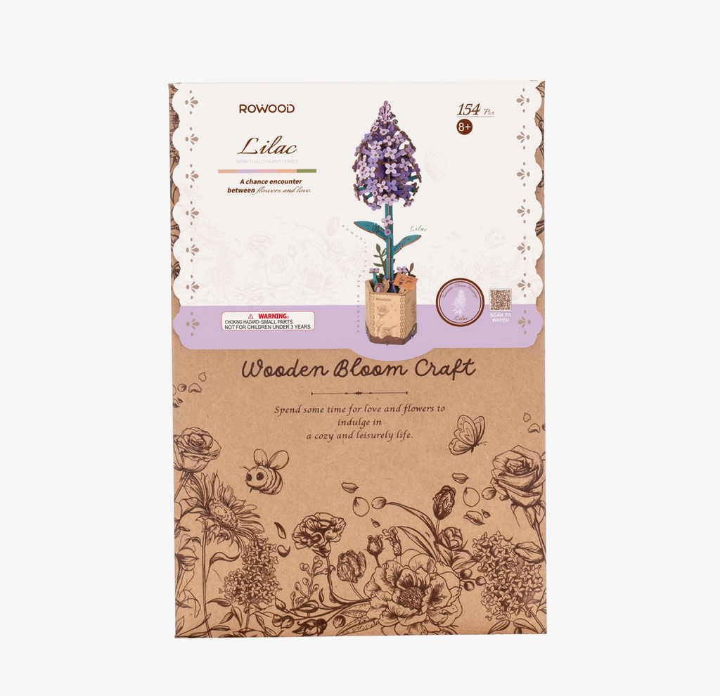 Package of Lilac 3D DIY wooden bloom puzzle.