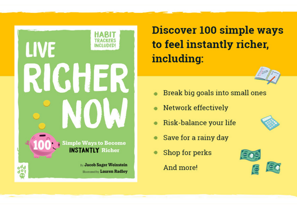 Infographic highlighting important tips from the book "Live Richer Now" 