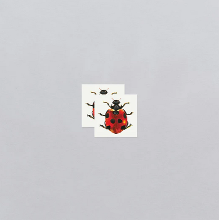 Lucky ladybug temporary tattoo sheets. 