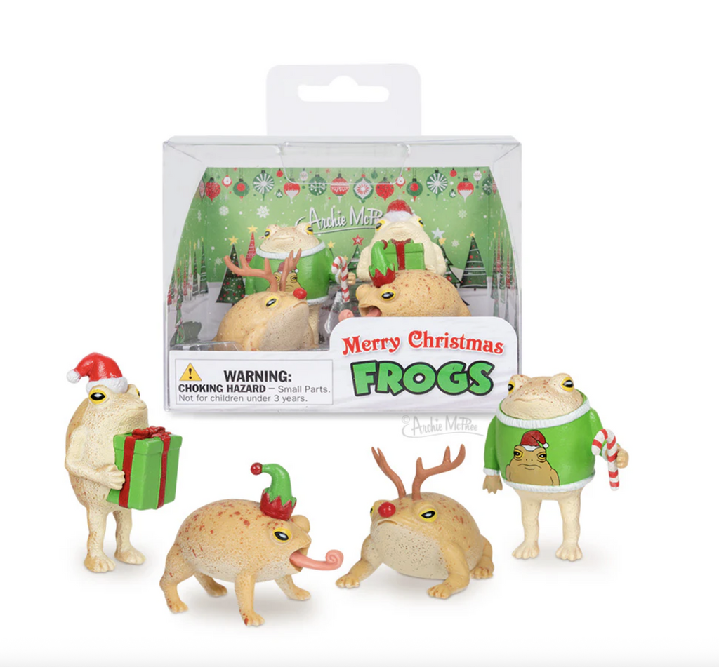 Merry Christmas Frogs are 4 frog figures in Christmas themed outfits. 