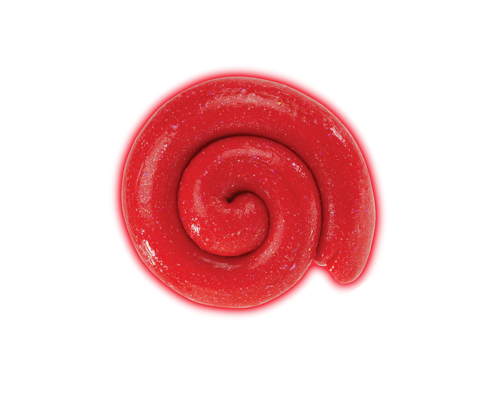 Merry and Bright Thinking Putty is a bright red with 2 cosmic glow glitters.