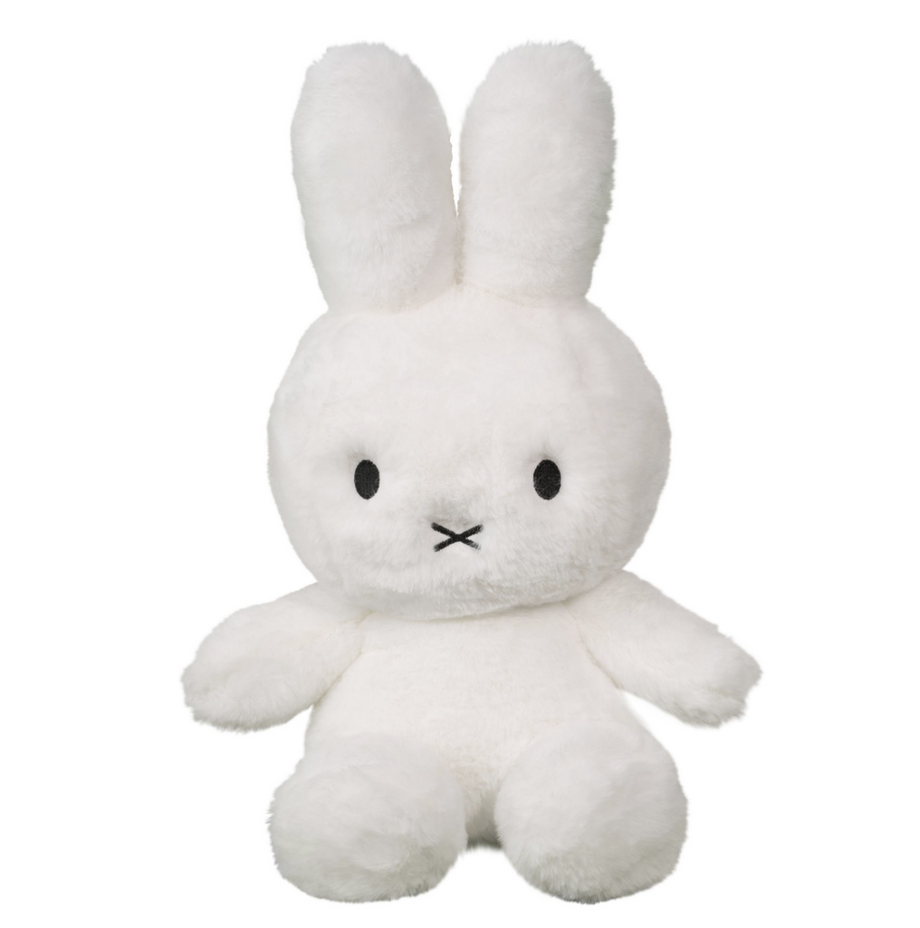 Classic white Miffy bunny stuffed animal. 