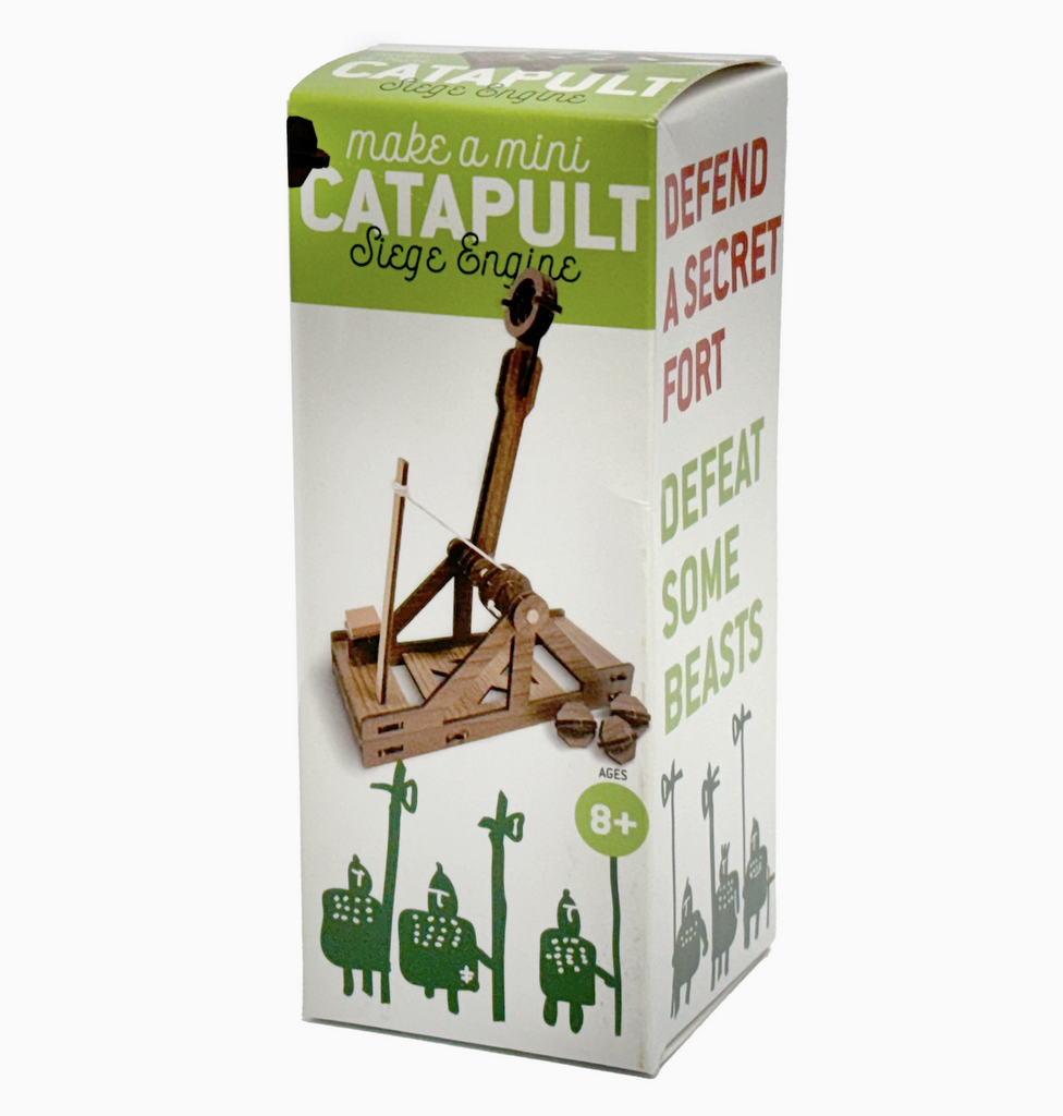 Box for the Mini Catapult Model kit with images of the completed model. 