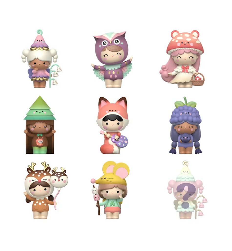  The Sugar Plum Wood Momiji doll collection which includes eight designs, each with their own personality, hidden fortune and favourite sidekick. Every doll holds a hidden message and a little space to write your own secret wish. Along with the rare special-edition chase doll. 