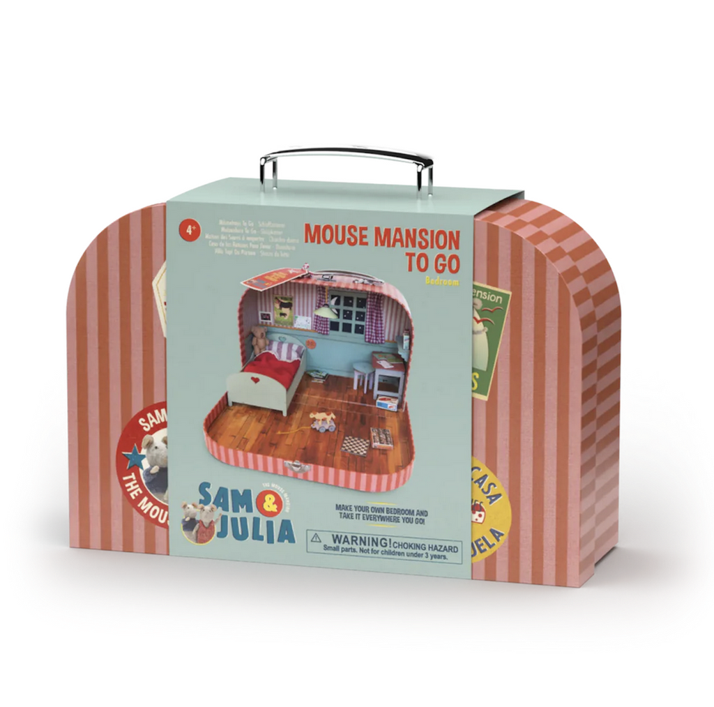 The Mouse Mansion To Go play set that is a room all contained in a carrying case with handle. 