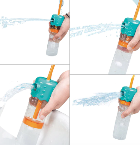 Four images showing the different types of spray the multi spout sprayer has. 
