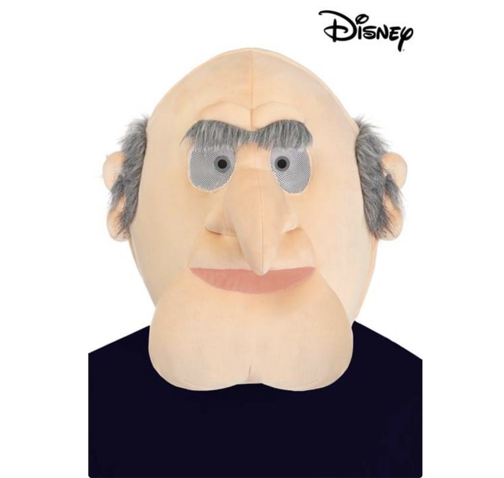 Statler one of the lovable cranky old men from the balcony in a giant, plush mask. 