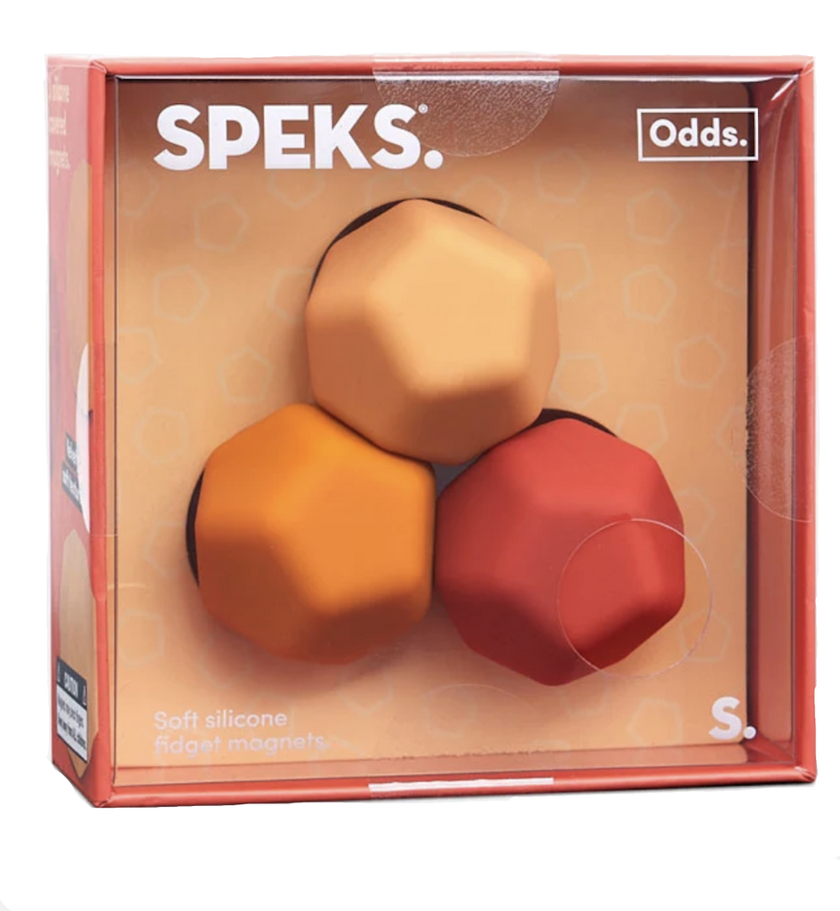 Odds Silicone Magnets in Orange Plane packaged in an orange box with clear top. 