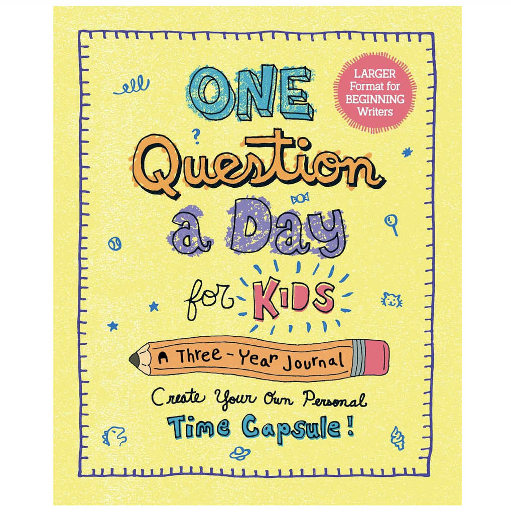 Large print cover of "one Question a Day for Kids, A Three Year Journal " featuring sketch style lettering of the title. 