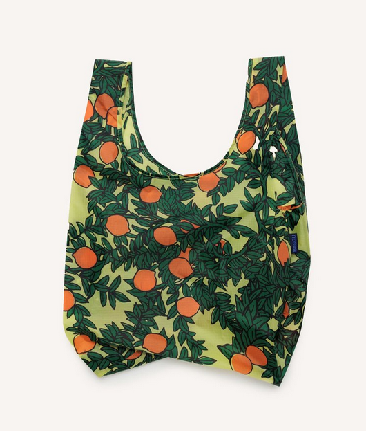 Standard Baggu bag in Orange Tree Yellow print.