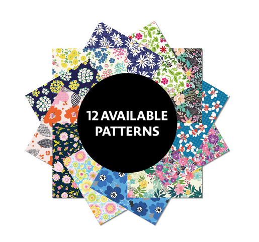 An assortment of the Flower Patterns Origami paper. 
