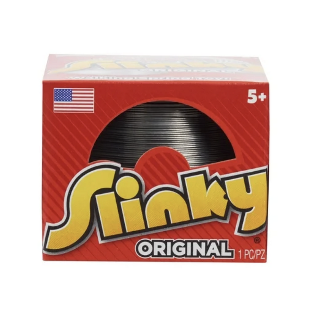 The Original Slinky packaged in a red box. 