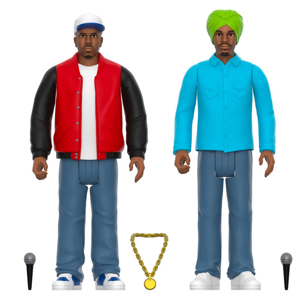 Andre 3000 and Big Boi figures each with their own microphone accessory, Big Boi also comes with a removable g