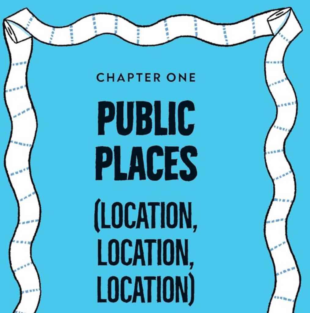 Interior page introducing the first chapter entitled "Public Places (Location, Location, Location)