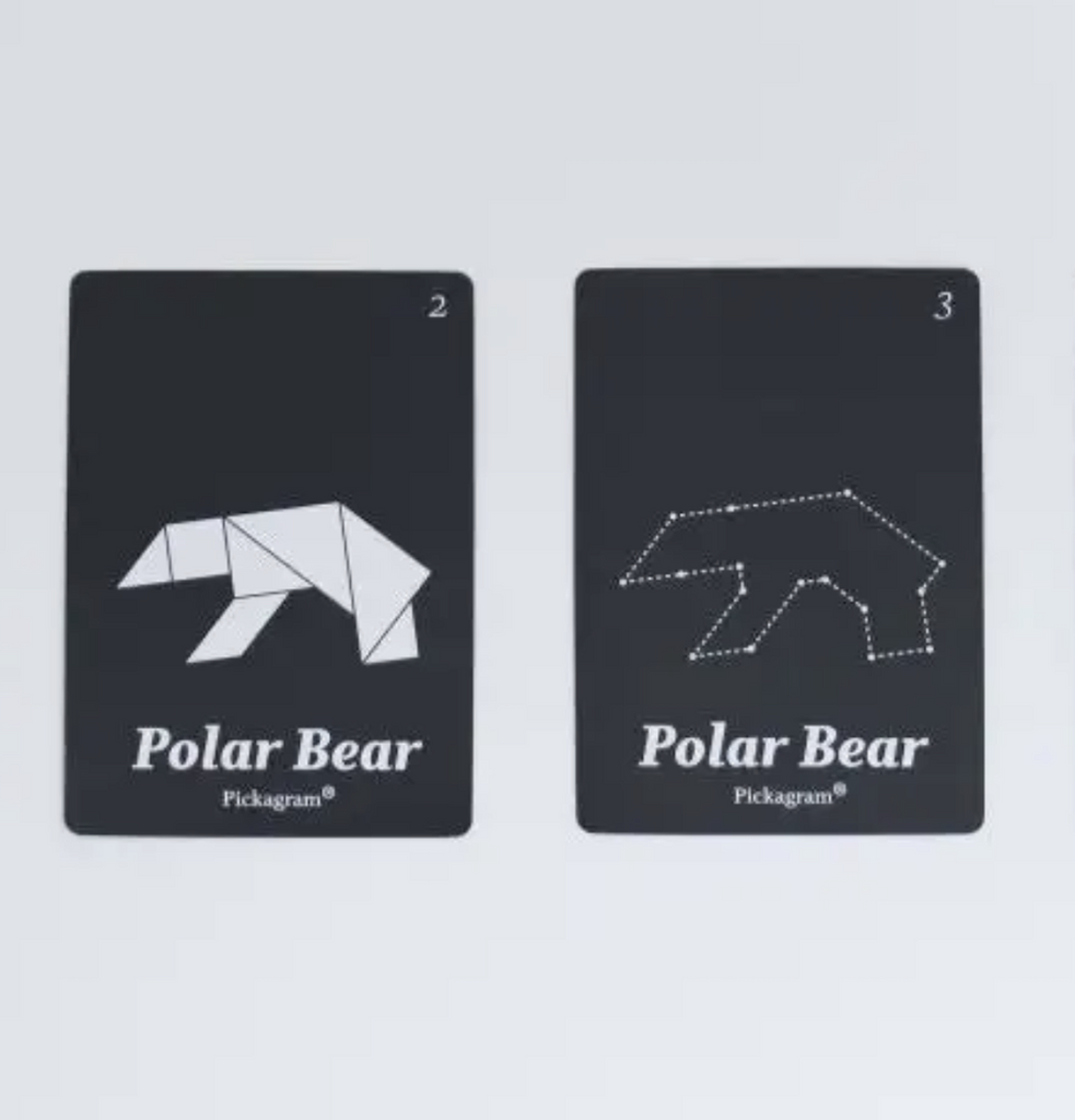 Individual Pickagram Playcards in varying levels of difficulty to make a Polar Bear