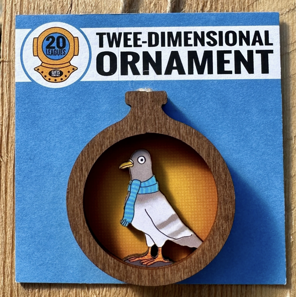 Wooden ornament on a blue background.