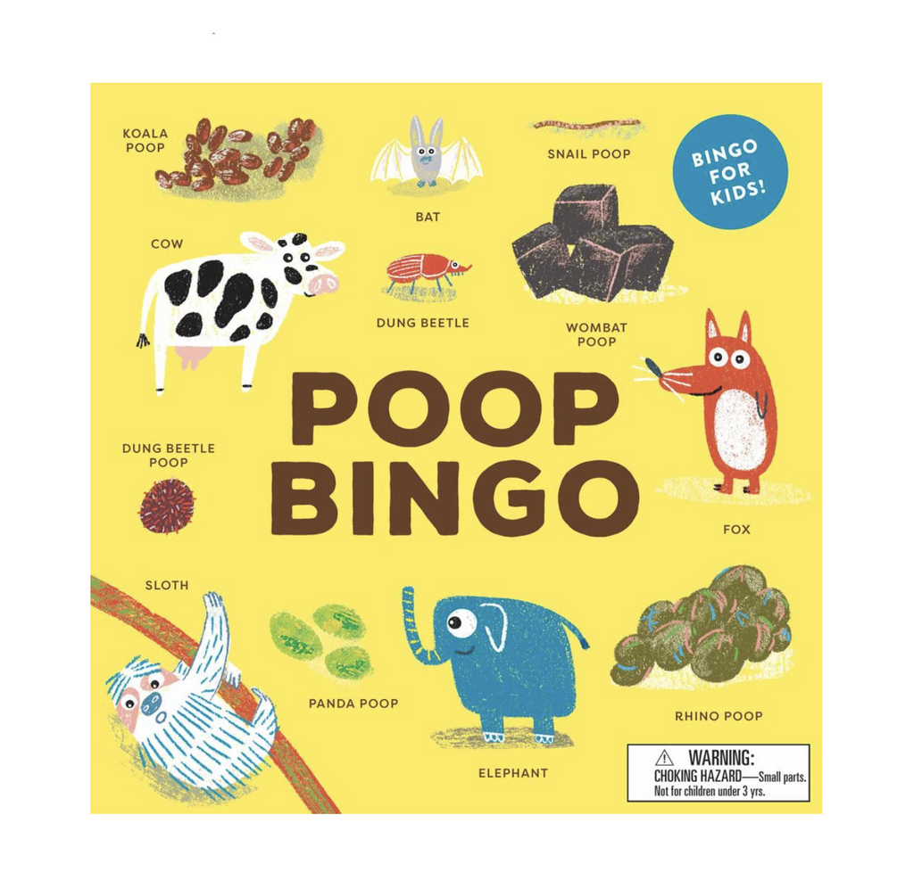 Box cover of Poop Bingo game.