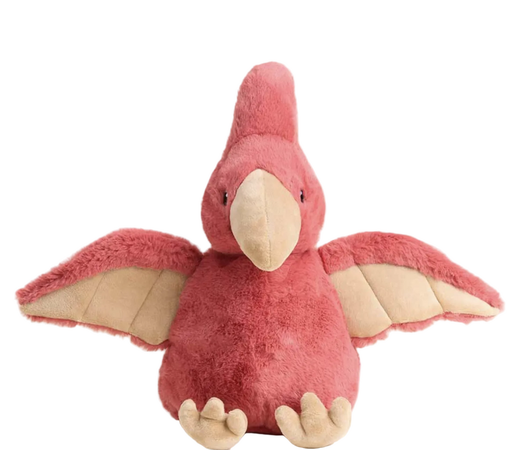 Pterodactyl Warmies weighted push sitting upright and facing forward. 
