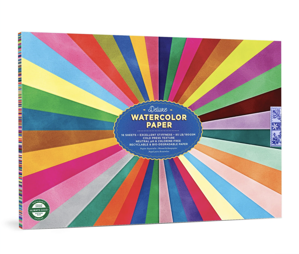 Cover of the Rainbow Watercolor Pad that features every color of the rainbow. 
