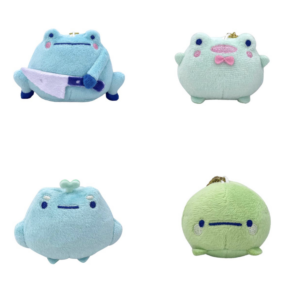 Each of the four Rainylune Frogs Keychain from the blind box series. 