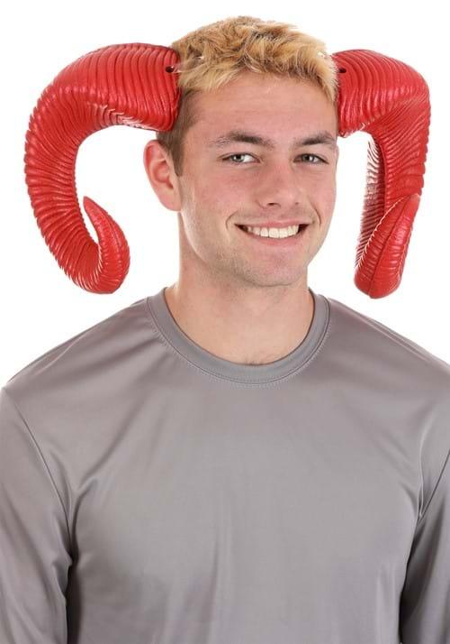 The Red Demon Horns modeled by a young man with blond hair. 