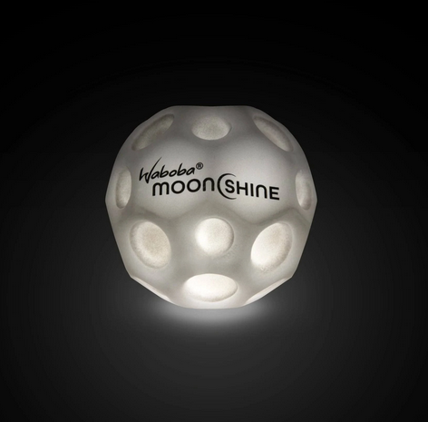 Waboba Moonshine Ball lit up. 