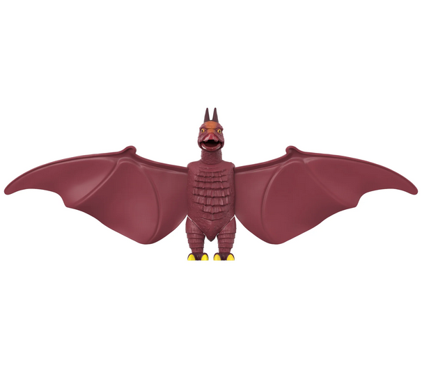 The Shogun Rodan figure out of the box with it's wings outstretched. 