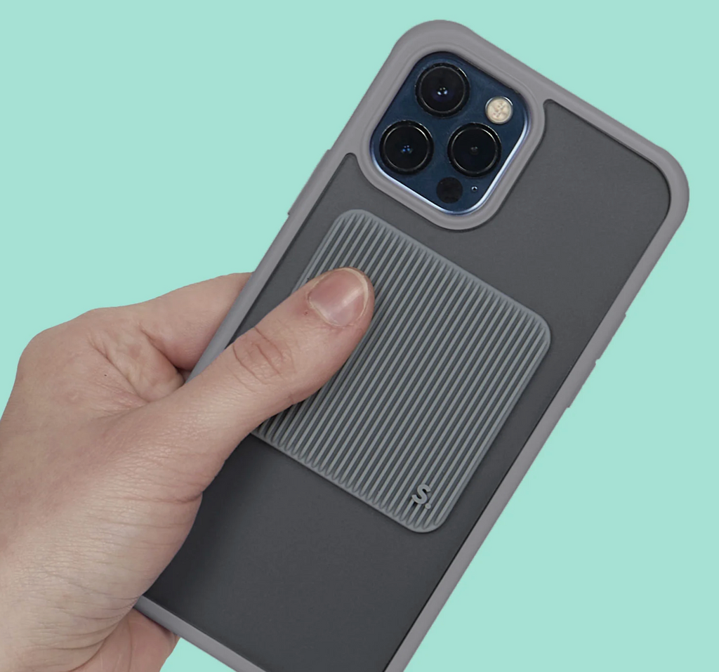 Groove Square Slabs Sensory Sticker attached to the back of a smartphone. 