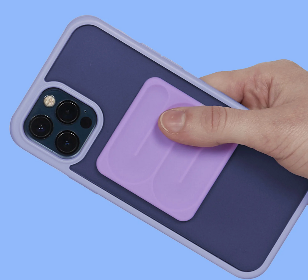 Slabs Path Square  Sensory Sticker attached to the back of a smart phone. 