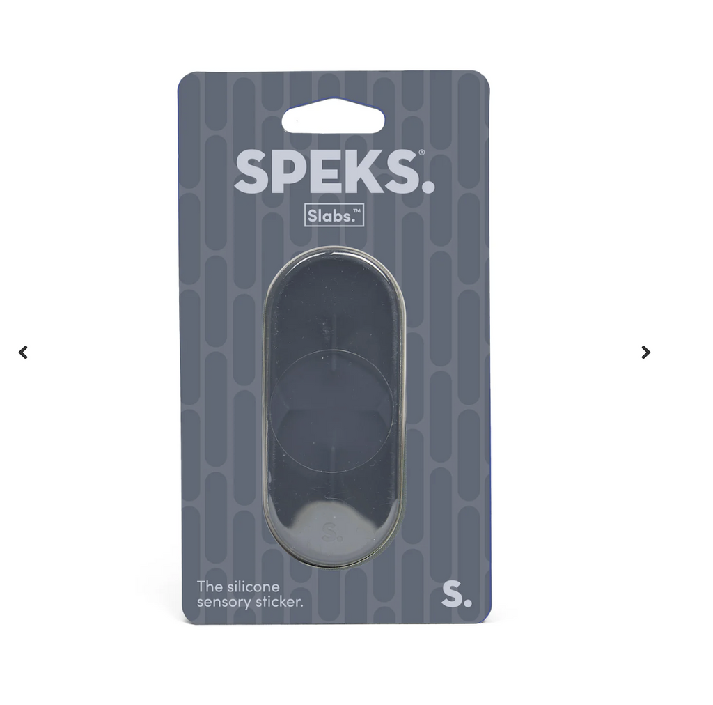 Slabs Path Oval textured, shaped sensory sticker packaged on a hang card. 