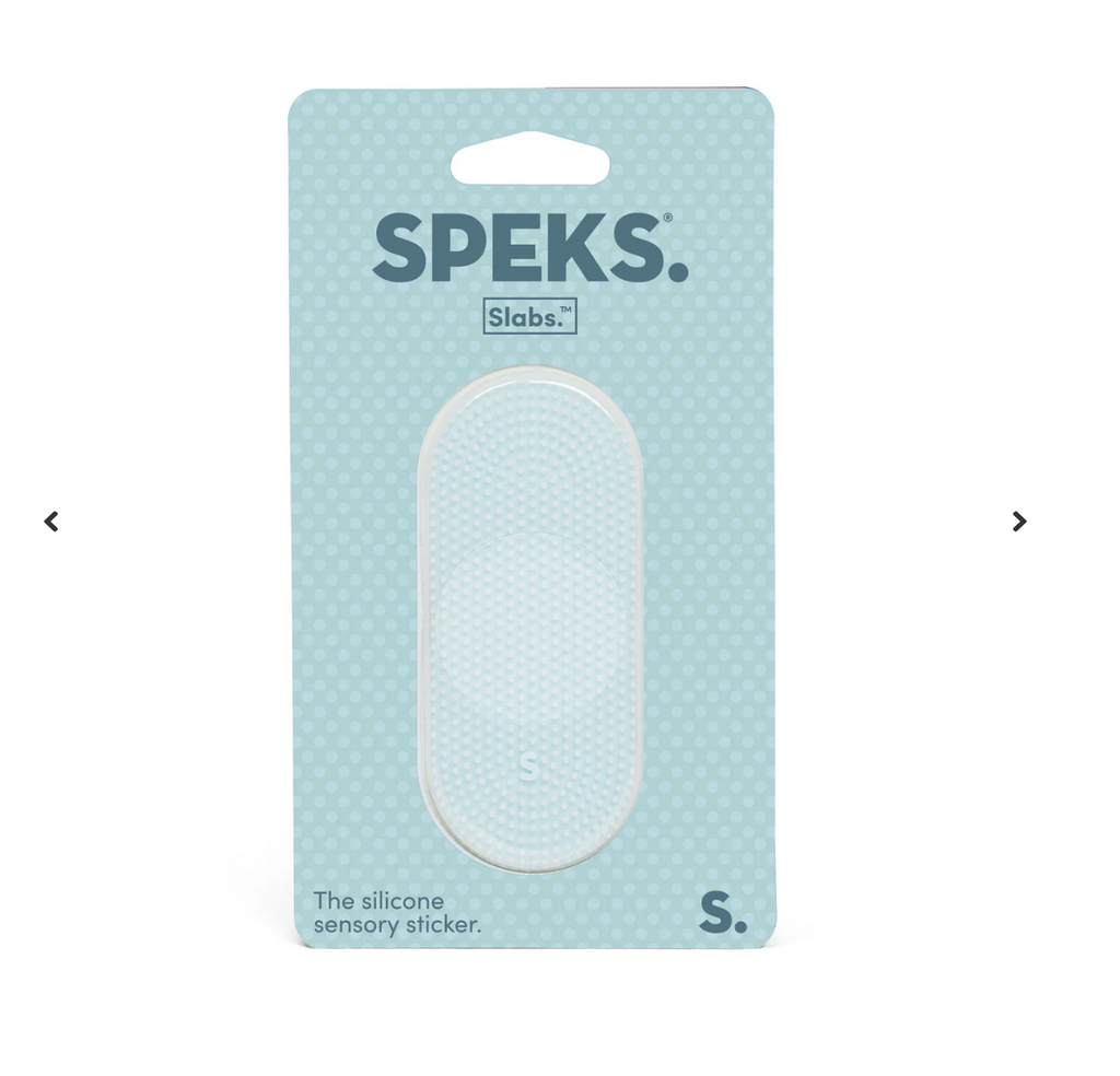 Pale mint green Slabs Static Oval Sensory Sticker with an all over texture of tiny dots on it's surface. 