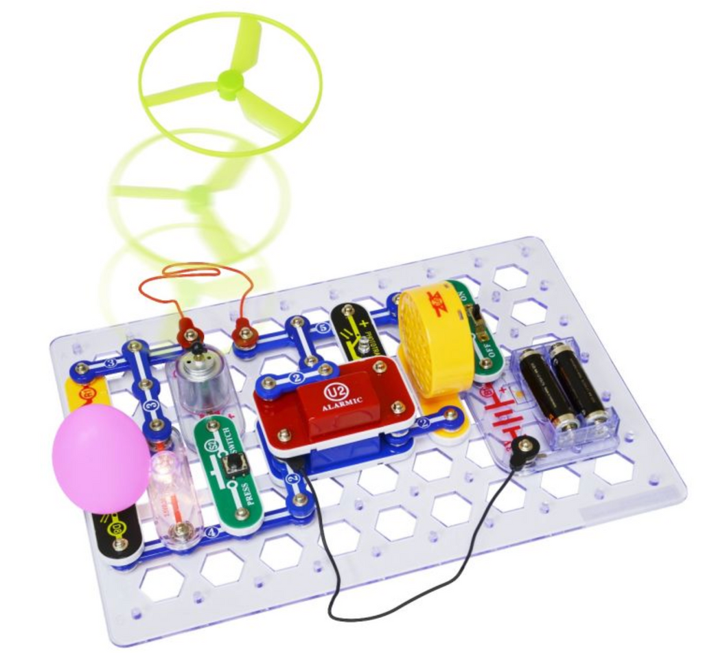 Snap Circuits Jr. Select board with one of the many science projects in progess. 