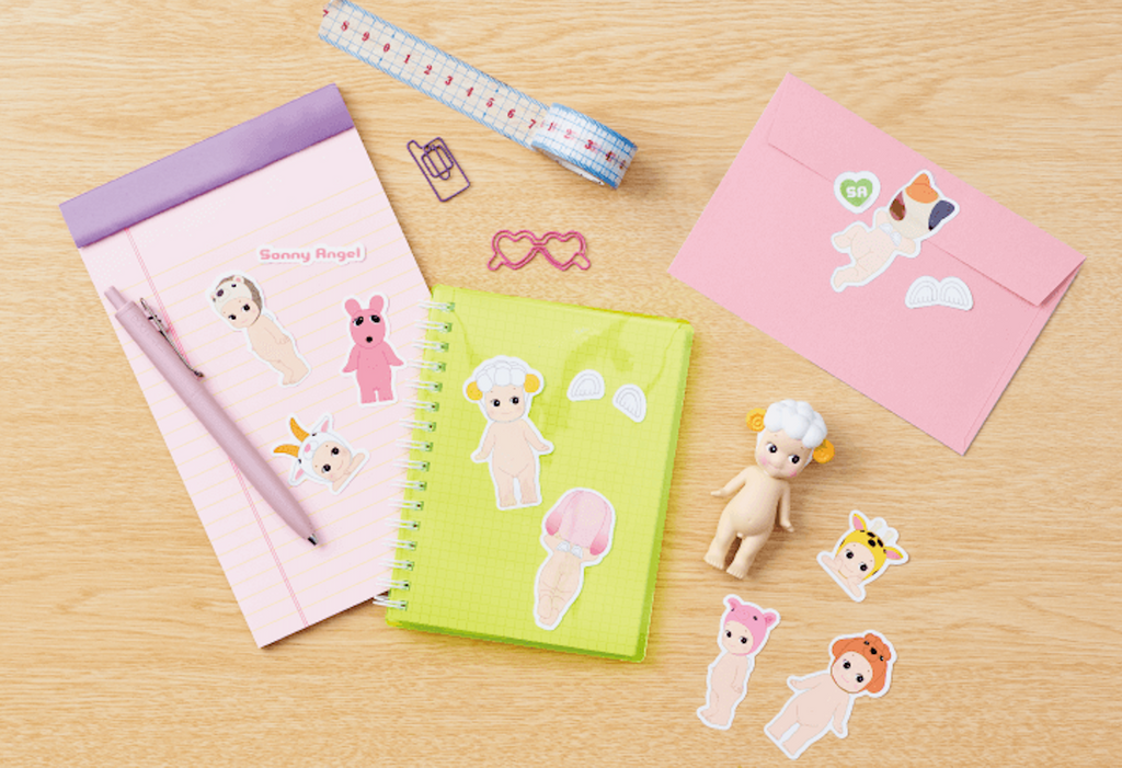 Notebooks, notepads and stickers from the Sonny Angel Sticker Pack Series 1. 