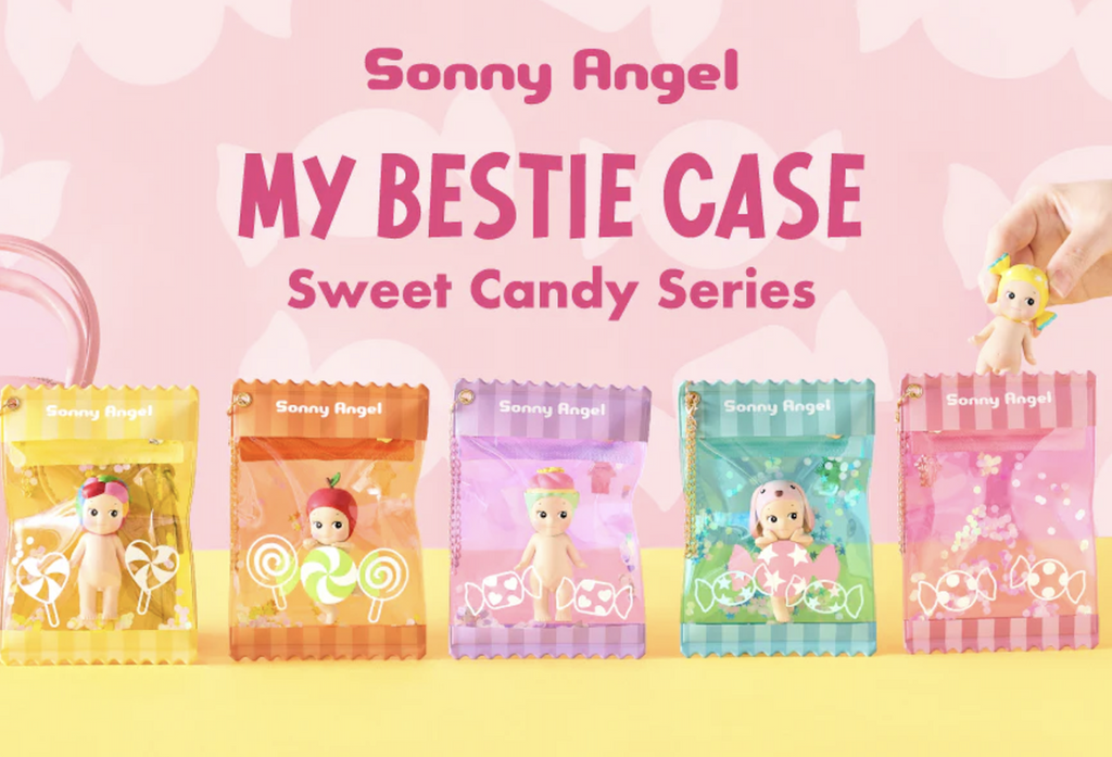 All of the colors from the Sonny Angel My Bestie Case Sweet Candy Series available in yellow, orange, purple, blue and pink. 