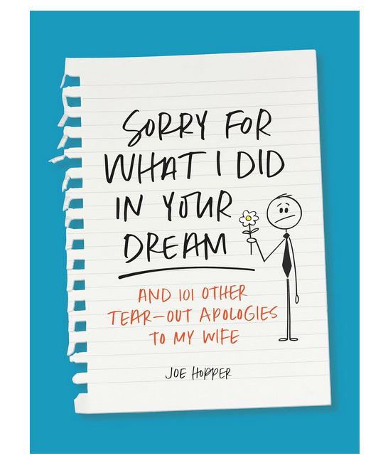 Cover of "Sorry For What I Did In Your Dream" with a note wriiten on a sheet of paper torn from a notebook.