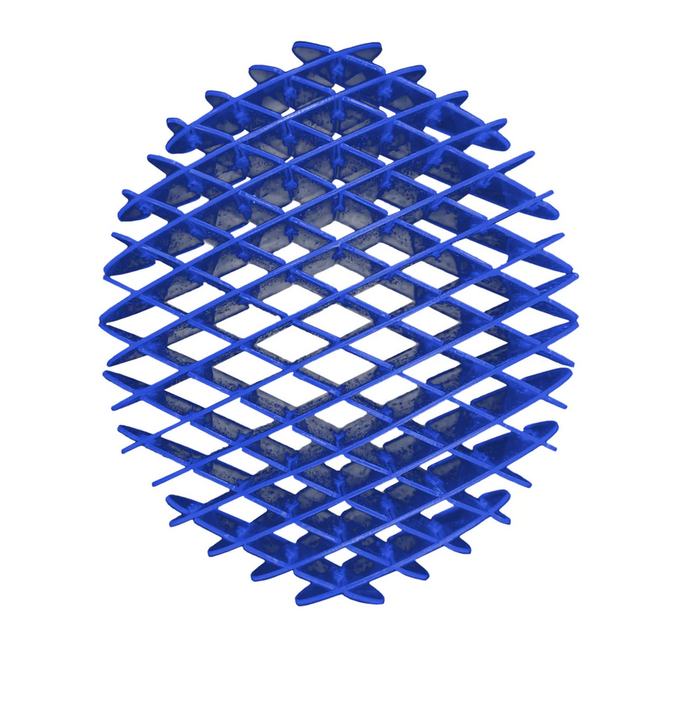 Blue Space Mesh in a vertical hexagonal shape.