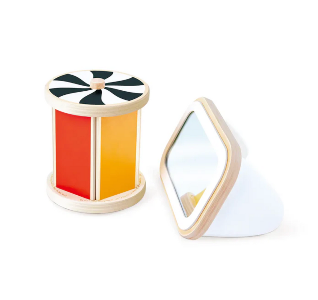 The wooden Spinning Drum with Mirror stand, 