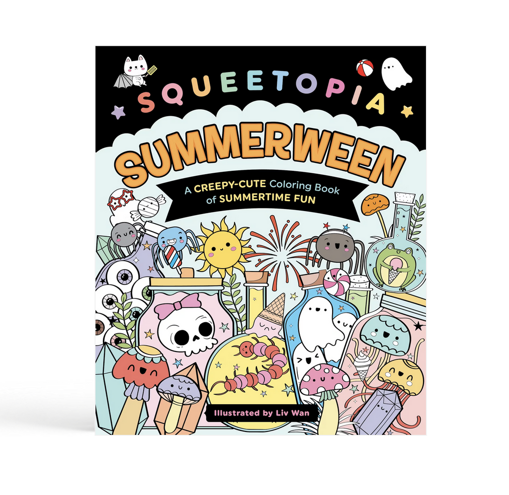 Cover of Squeetopia Summerweeen coloring book on a white background.