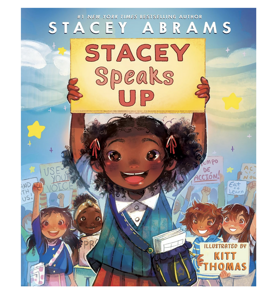 Illustrated book cover for "Stacey Speaks Up"