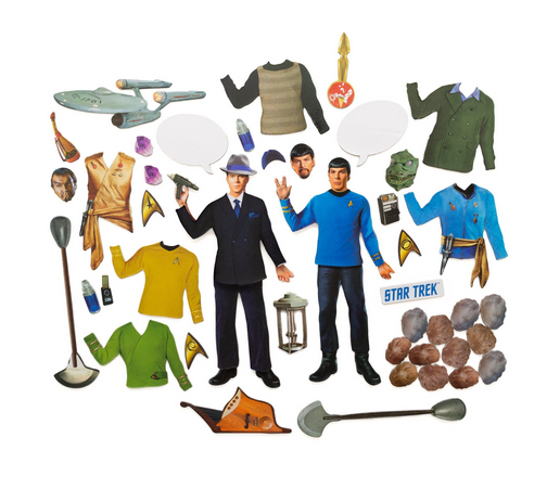 Sampling of the Capt. Kirk and Spock figures with uniforms and accessories to dress them up with. 