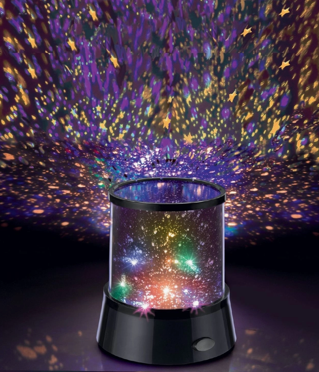 Enlarged picture of the colorful starry projection from the Starry Sky LED Light Projector. 
