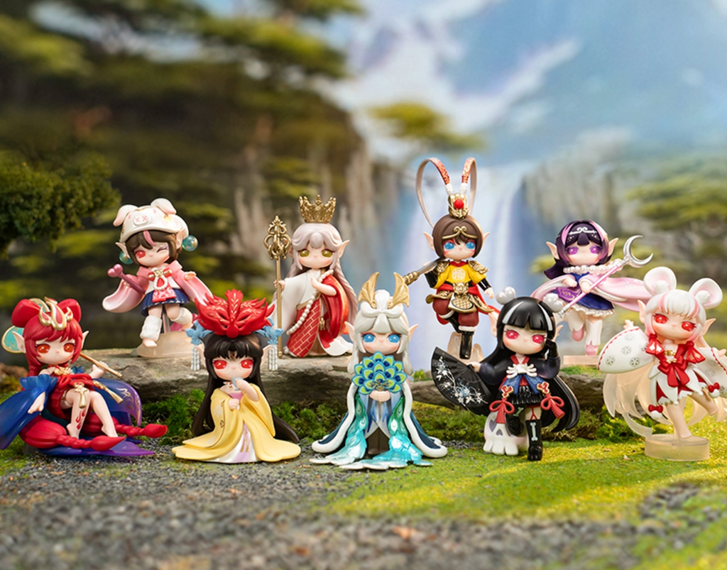 Collection of all the colorful figurines from the Suri's Journey to the West series. 