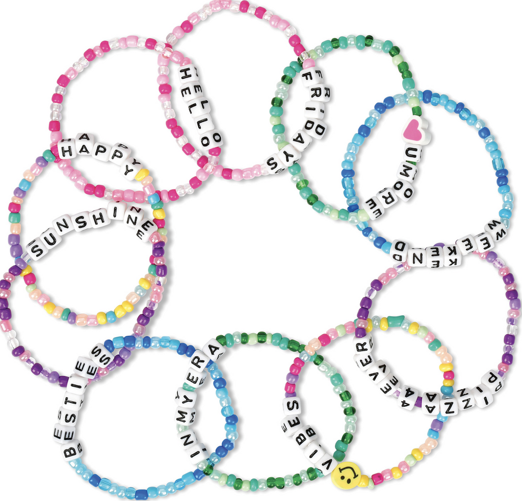 An array of colorful beaded bracelets from the Surprise Mystery Bracelets collection. 10 Styles to collect. 