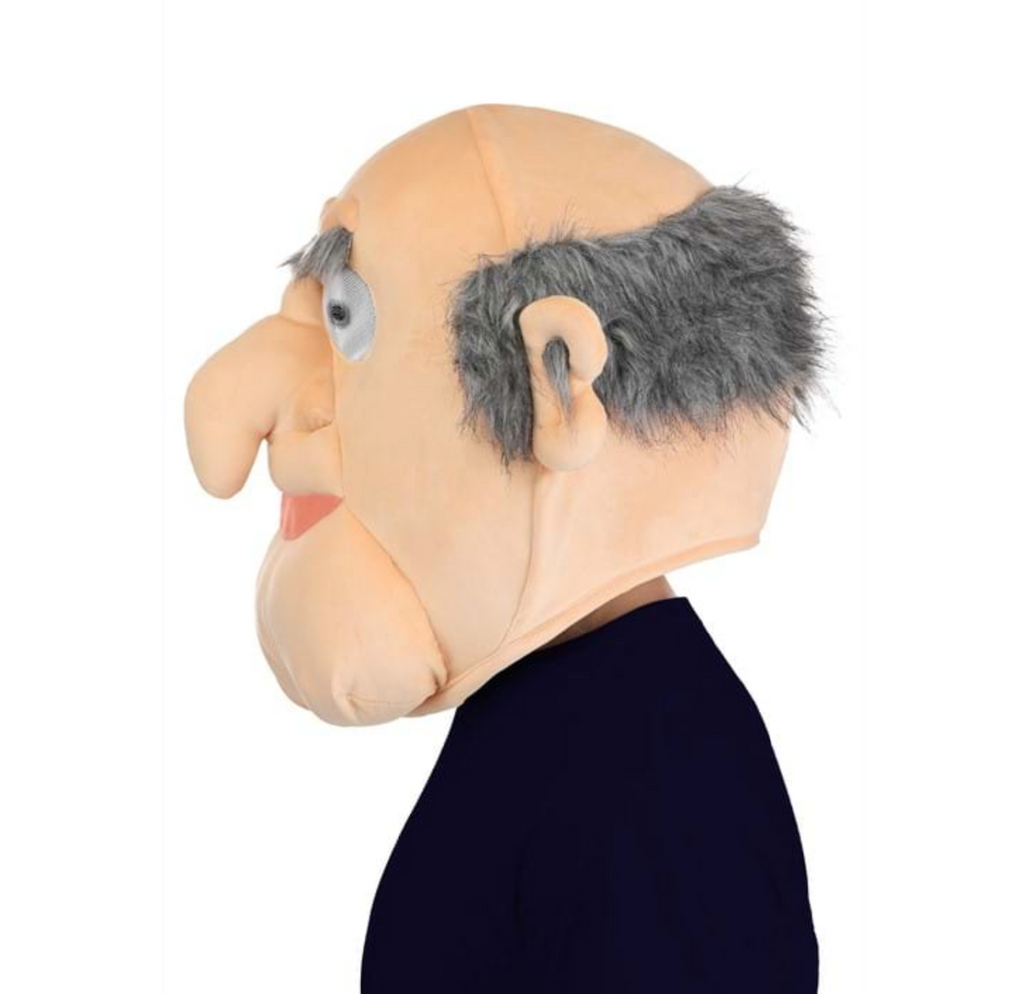 The Muppets Statler costume mask viewed from the side. 