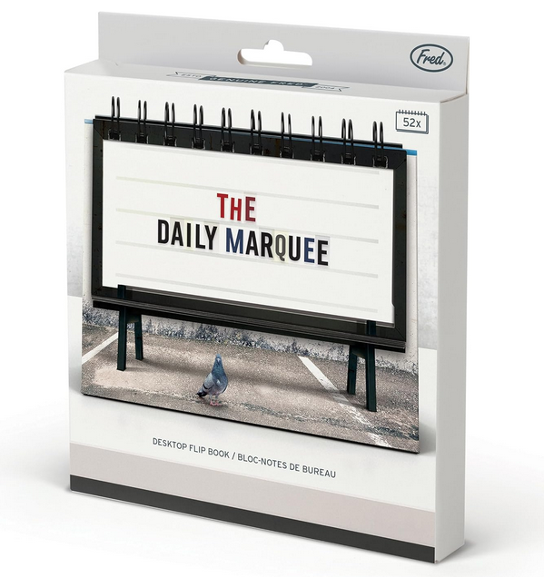 Box with the Daily Marquee that has a photo the desktop flip marquee on the front of it.