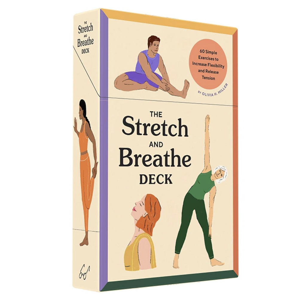 Illustrated cover of keepsake box containing the Stretch and Breathe Deck. 