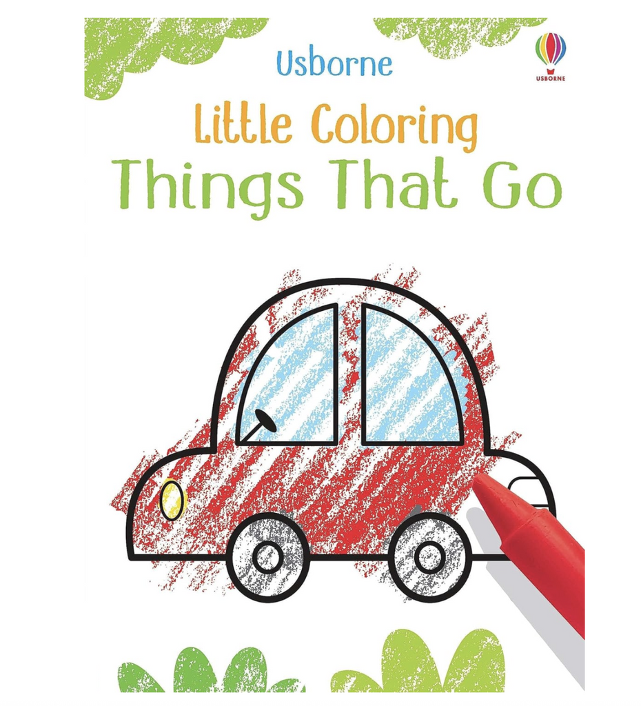 Cover of Things That Go coloring book on a white background